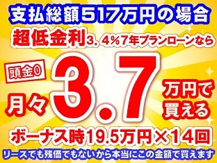 517万円未使用車のお支払い例