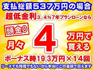 537万円未使用車のお支払い例