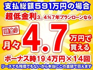 591万円未使用車のお支払い例