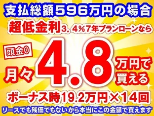 596万円未使用車のお支払い例