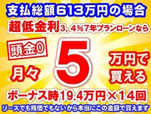 613万円未使用車のお支払い例