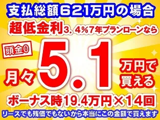 621万円未使用車のお支払い例