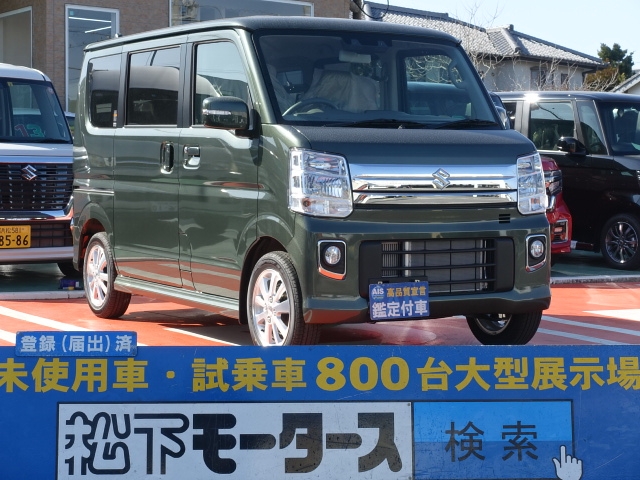 静岡県のスズキ エブリイワゴン Pzターボスペシャル 標準ルーフ バックカメラ付きは未使用車 新古車 中古車大型展示場 松下モータース No 169