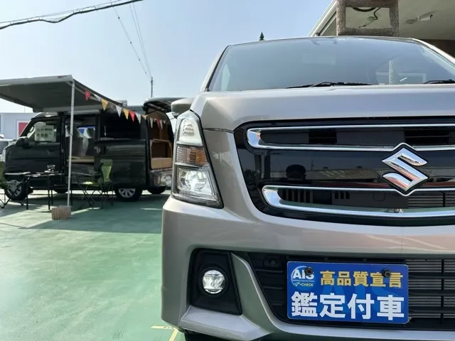 ワゴンRスティングレー ハイブリッド Tターボ スズキ ディーラ-試乗車は静岡県 松下モータース 広いガラス面で運転しやすい！ [NO:13417]