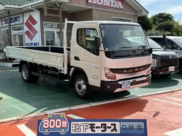 キャンター(三菱)平ボディ ３ｔワイドロング MT 1ナンバー車レンタ登録済未使用車 0